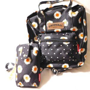 Union Bay Mini Backpack and Phone Case Wallet with Sunflower Designs NWT